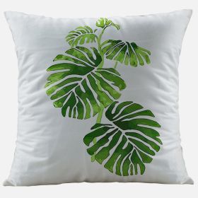 Nordic Style Plant Flower Pillow Waist Pillowcase (Option: 10Style-45x45cm)