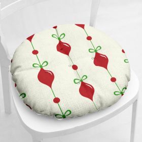 Cotton-filled Thickened Cotton And Linen Printing Chair Cushion (Option: Round Christmas Series 2 10-Cotton And Linen)