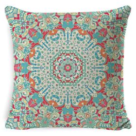 Bohemian Style Mandala Bedside And Sofa Cushion American Retro Linen Pillow Cover (Option: Style 8-45x45 Pillowcase Pillow Core)