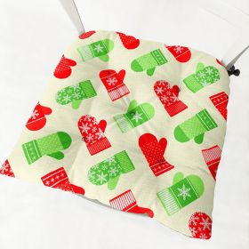 Cotton-filled Thickened Cotton And Linen Printing Chair Cushion (Option: Square Christmas Series 2 4-Cotton And Linen)