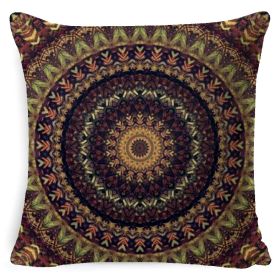 Bohemian Style Mandala Bedside And Sofa Cushion American Retro Linen Pillow Cover (Option: Style 11-45x45 Pillowcase Pillow Core)