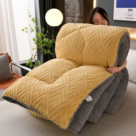 Winter Lambskin Quilt Single Thickened Warm Milk Fiber (Option: Lemon Yellow-150x200cm 3500g)