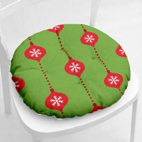 Cotton-filled Thickened Cotton And Linen Printing Chair Cushion (Option: Round Christmas Series 2 9-Cotton And Linen)