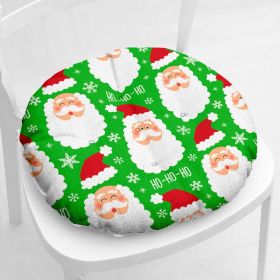 Cotton-filled Thickened Cotton And Linen Printing Chair Cushion (Option: Round Christmas Series 2 2-Cotton And Linen)