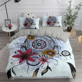 Bohemian Printed Girl's Bed Soft Down Quilt Cover (Option: 4 Style-140x210cmTwo Piece Set)