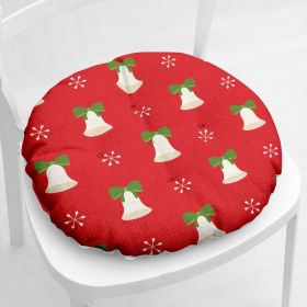 Cotton-filled Thickened Cotton And Linen Printing Chair Cushion (Option: Round Christmas Series 2 5-Cotton And Linen)