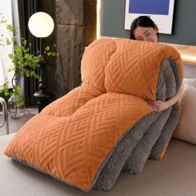 Winter Lambskin Quilt Single Thickened Warm Milk Fiber (Option: Orange-220x240cm 5000g)