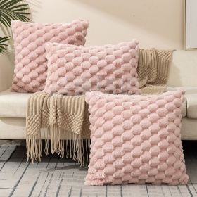 Woven Fleece Solid Color Pillow Waist Rest Pillow Cover (Option: 50x50-Pink)