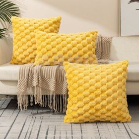 Woven Fleece Solid Color Pillow Waist Rest Pillow Cover (Option: 50x50-Yellow)